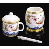 珠海供應(yīng)紀(jì)念品，金運(yùn)龍鳳旋轉(zhuǎn)筆筒含筆三件套