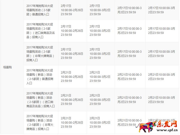 2017年淘搶購38大促活動招商公告