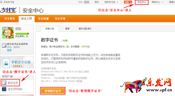 支付寶數字證書