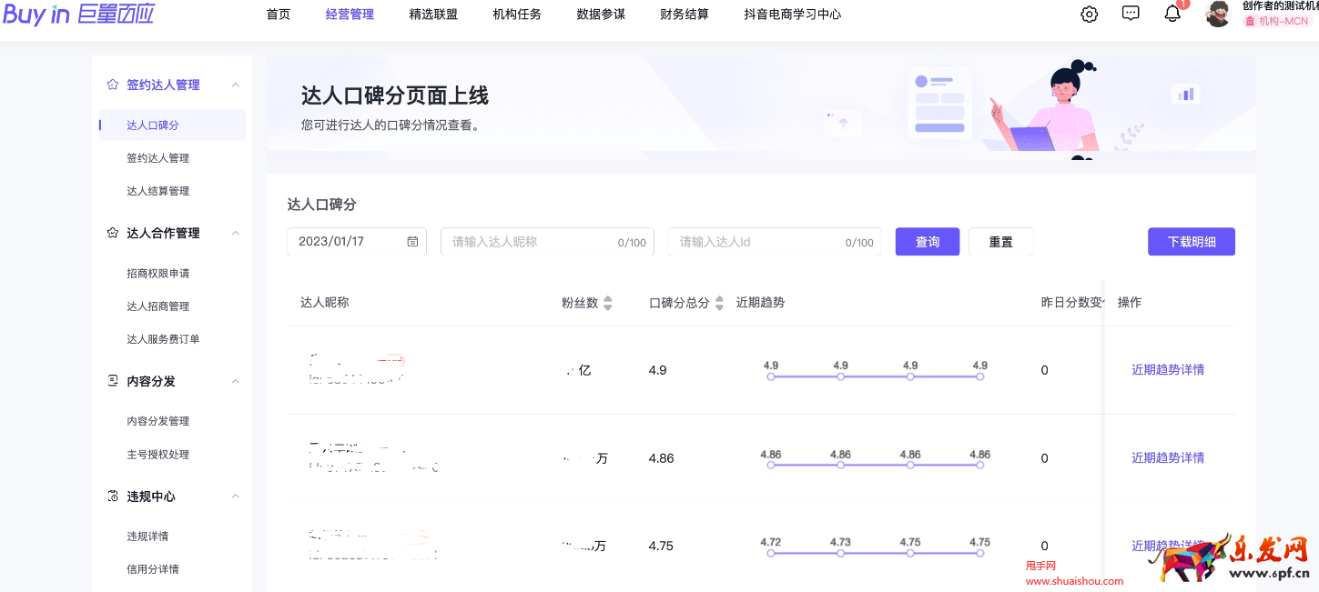 抖音達(dá)人口碑分